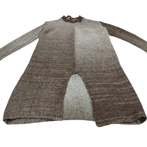 Maglia Women's Brown Chunky Knit Long Sleeve Round Neck Sweater Dress Size XL - Picture 4 of 10